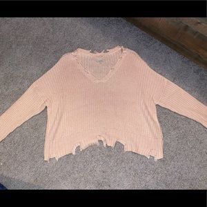 Frayed sweater
